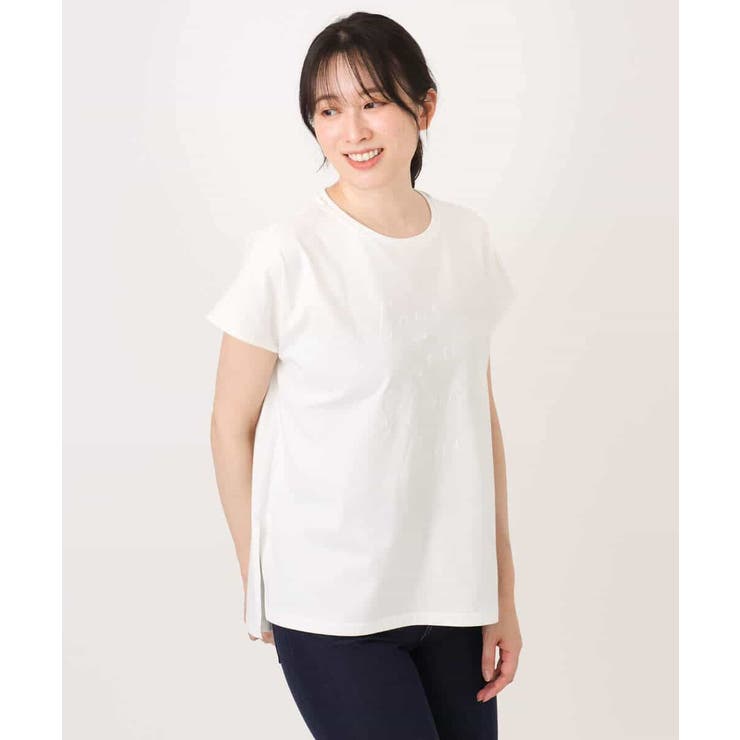 [洗える]ニュアンスロゴ フレンチスリーブTシャツ | MK MICHEL KLEIN | 詳細画像17 
