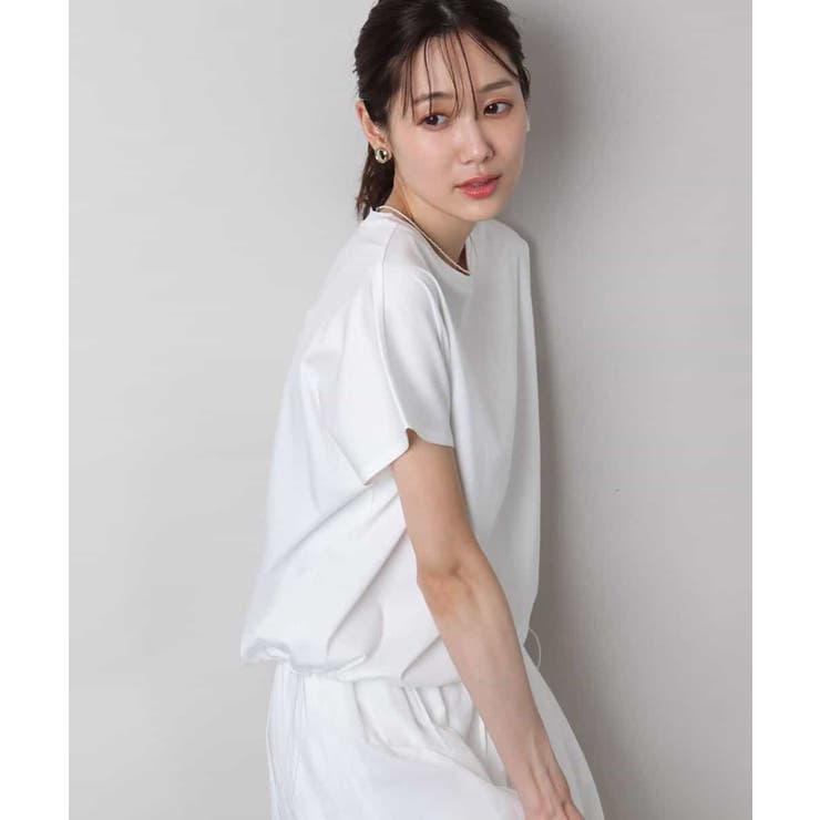 ホワイト | 裾ドロストデザインカットソー/接触冷感/洗える | MK MICHEL KLEIN