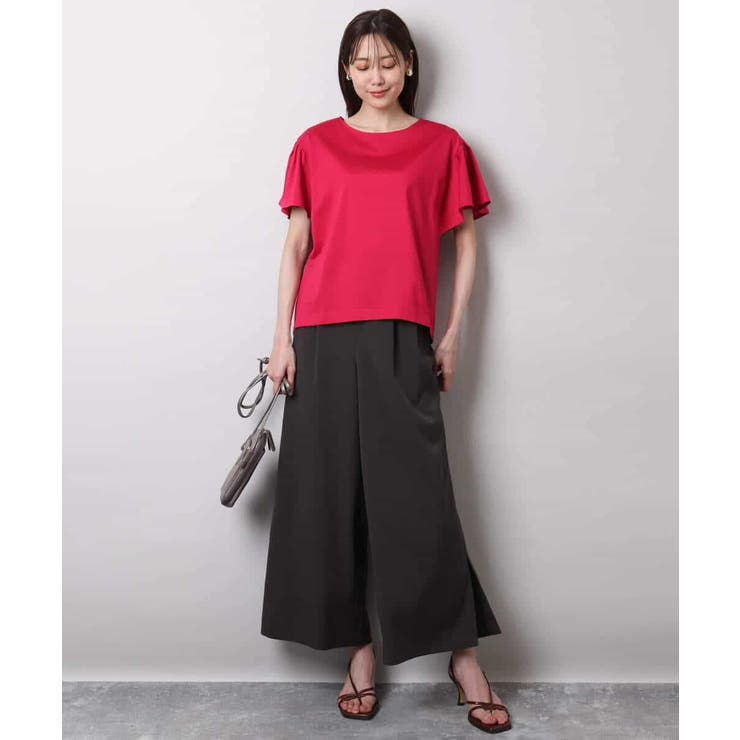 フレアースリーブ天竺カットソー/接触冷感/洗える | MK MICHEL KLEIN | 詳細画像12 