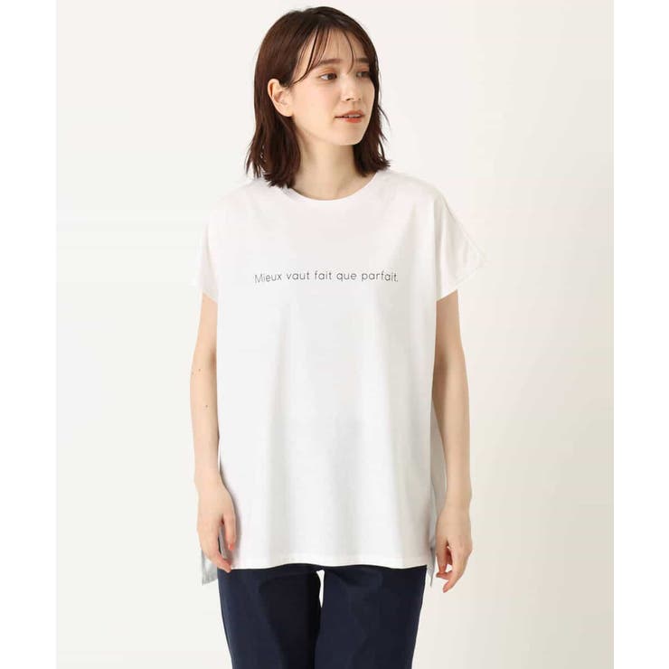 コットンロゴTシャツ/洗える