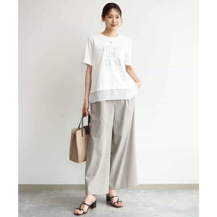 [洗える]シフォン切替えフロッキーロゴTシャツ | MK MICHEL KLEIN | 詳細画像11 
