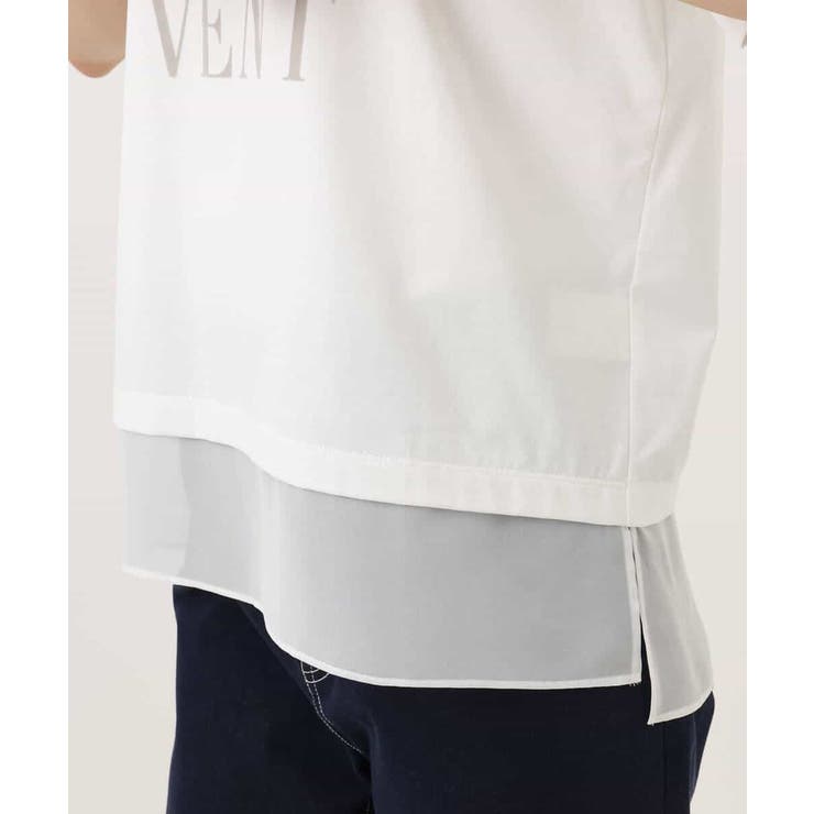 [洗える]シフォン切替えフロッキーロゴTシャツ | MK MICHEL KLEIN | 詳細画像22 