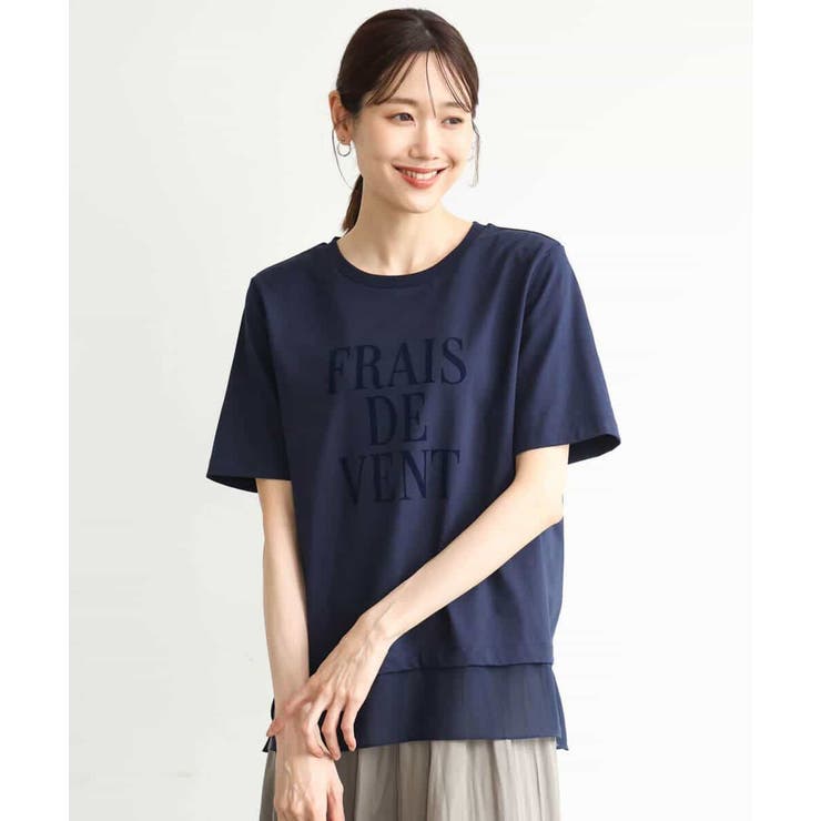 [洗える]シフォン切替えフロッキーロゴTシャツ | MK MICHEL KLEIN | 詳細画像8 