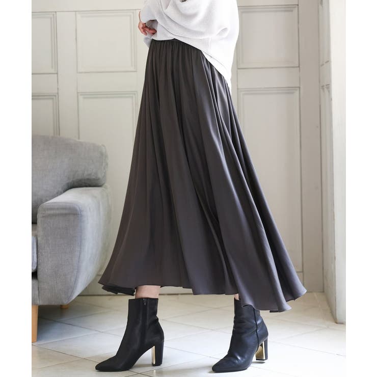 起毛サテンガウチョパンツ/洗える | MK MICHEL KLEIN | 詳細画像1 