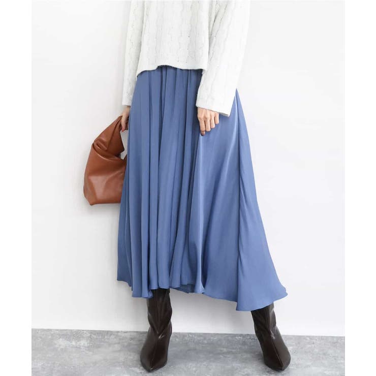 ブルー | 起毛サテンガウチョパンツ/洗える | MK MICHEL KLEIN