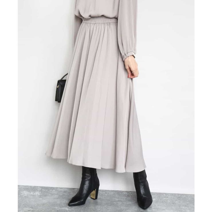 ベージュ | 起毛サテンガウチョパンツ/洗える | MK MICHEL KLEIN