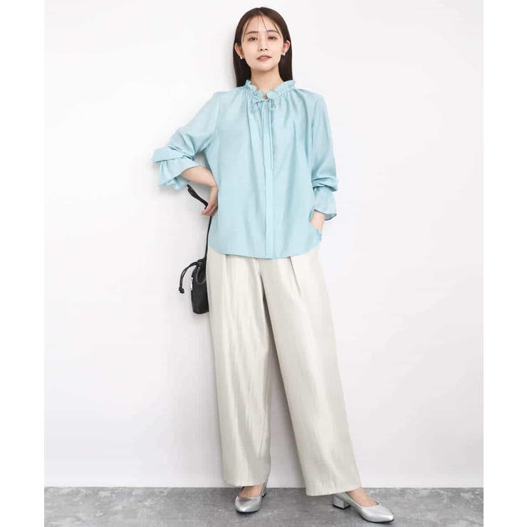 サテン地バレルパンツ/洗える | MK MICHEL KLEIN | 詳細画像16 