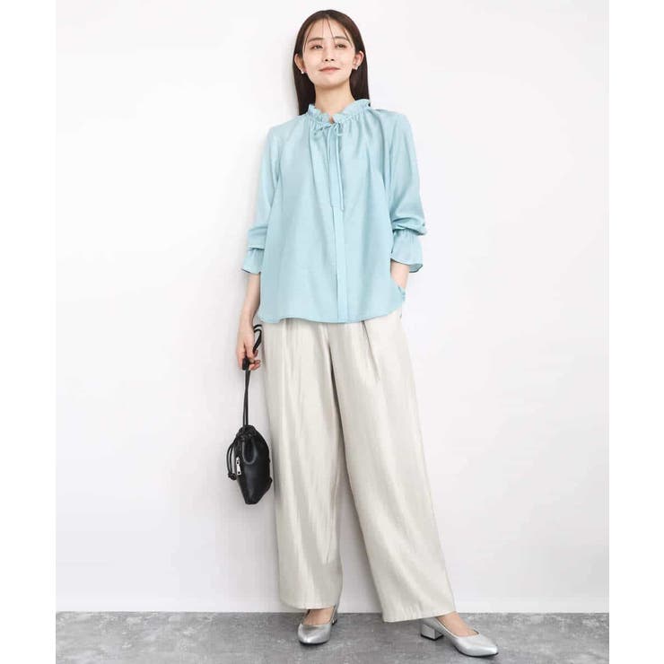 サテン地バレルパンツ/洗える | MK MICHEL KLEIN | 詳細画像18 