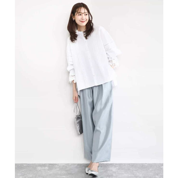 サテン地バレルパンツ/洗える | MK MICHEL KLEIN | 詳細画像3 