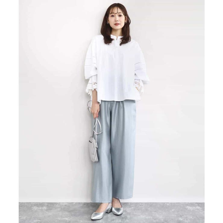 サテン地バレルパンツ/洗える | MK MICHEL KLEIN | 詳細画像4 