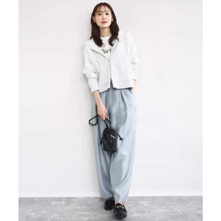 サテン地バレルパンツ/洗える | MK MICHEL KLEIN | 詳細画像7 