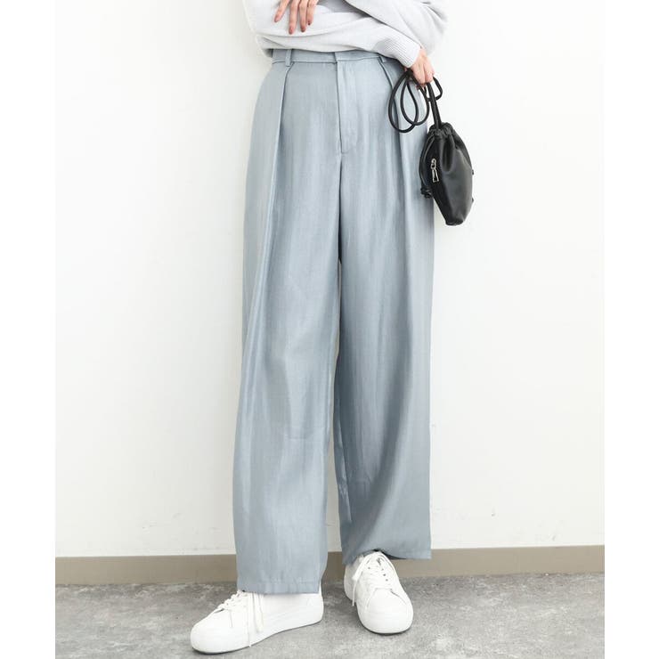 ライトブルー | サテン地バレルパンツ/洗える | MK MICHEL KLEIN