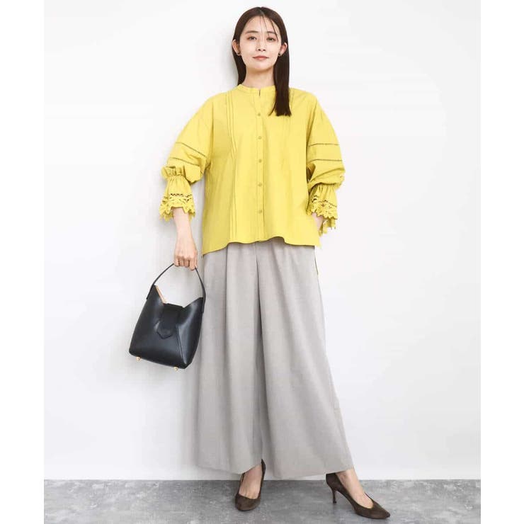 ストレートワイドパンツ(ストライプ・無地)/洗える | MK MICHEL KLEIN | 詳細画像10 