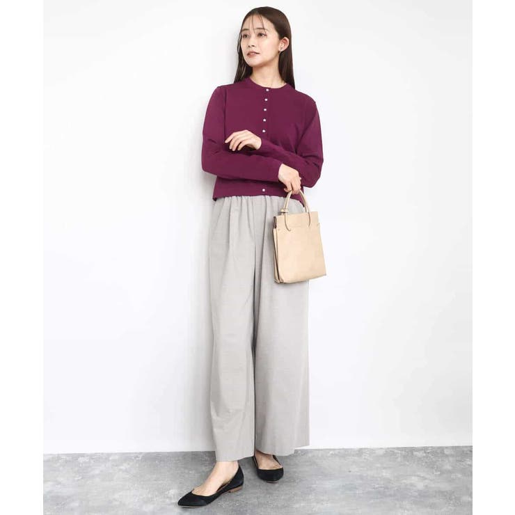 ストレートワイドパンツ(ストライプ・無地)/洗える | MK MICHEL KLEIN | 詳細画像13 