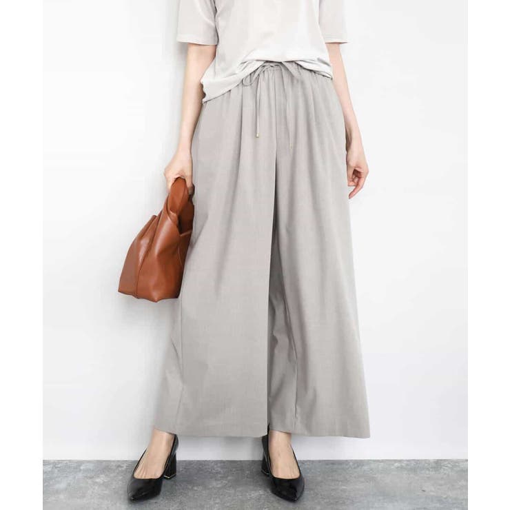 ストレートワイドパンツ(ストライプ・無地)/洗える | MK MICHEL KLEIN | 詳細画像2 