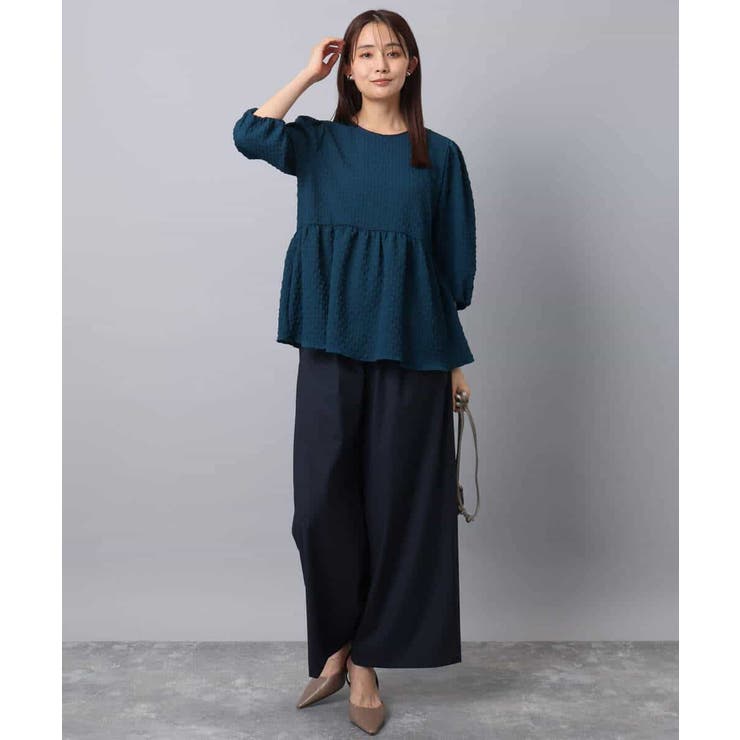 ストレートワイドパンツ(ストライプ・無地)/洗える | MK MICHEL KLEIN | 詳細画像21 