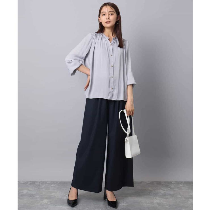 ストレートワイドパンツ(ストライプ・無地)/洗える | MK MICHEL KLEIN | 詳細画像41 