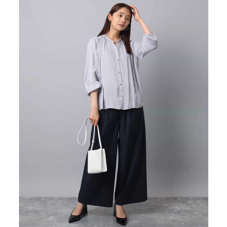 ストレートワイドパンツ(ストライプ・無地)/洗える | MK MICHEL KLEIN | 詳細画像42 