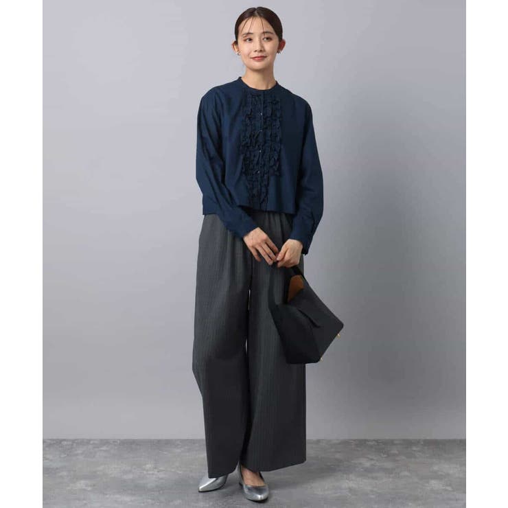 ストレートワイドパンツ(ストライプ・無地)/洗える | MK MICHEL KLEIN | 詳細画像43 