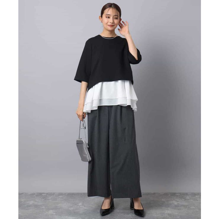 ストレートワイドパンツ(ストライプ・無地)/洗える | MK MICHEL KLEIN | 詳細画像47 