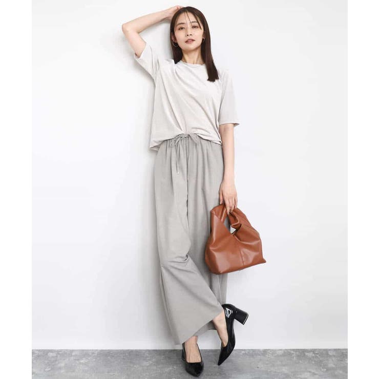 ストレートワイドパンツ(ストライプ・無地)/洗える | MK MICHEL KLEIN | 詳細画像5 