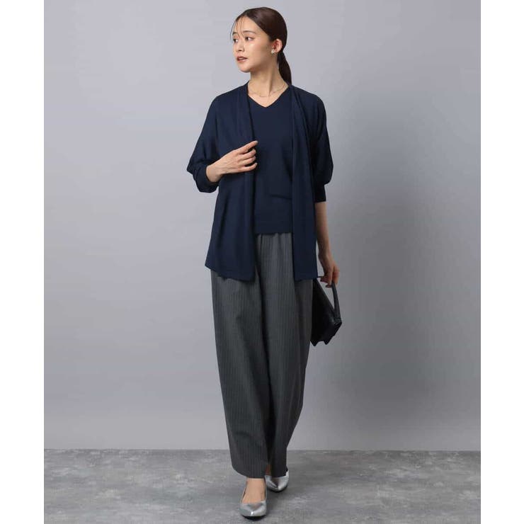 ストレートワイドパンツ(ストライプ・無地)/洗える | MK MICHEL KLEIN | 詳細画像51 