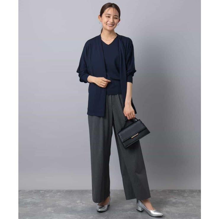 ストレートワイドパンツ(ストライプ・無地)/洗える | MK MICHEL KLEIN | 詳細画像52 