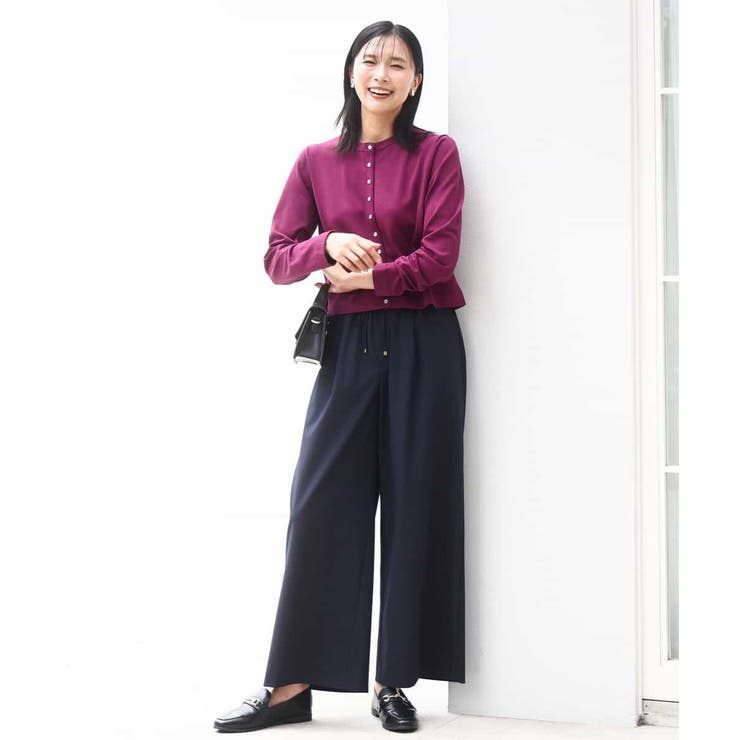 ストレートワイドパンツ(ストライプ・無地)/洗える | MK MICHEL KLEIN | 詳細画像56 