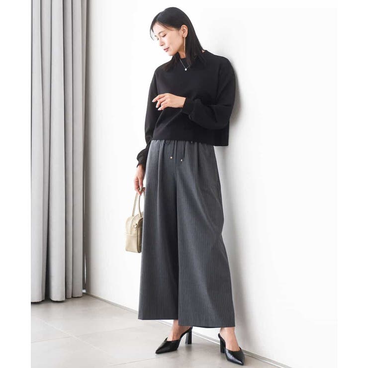 ストレートワイドパンツ(ストライプ・無地)/洗える | MK MICHEL KLEIN | 詳細画像57 