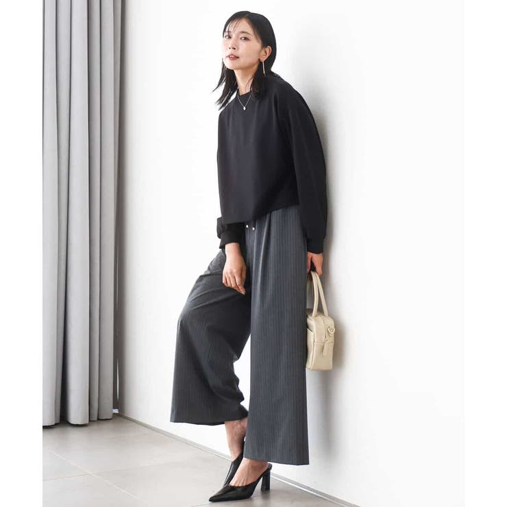 ストレートワイドパンツ(ストライプ・無地)/洗える | MK MICHEL KLEIN | 詳細画像58 