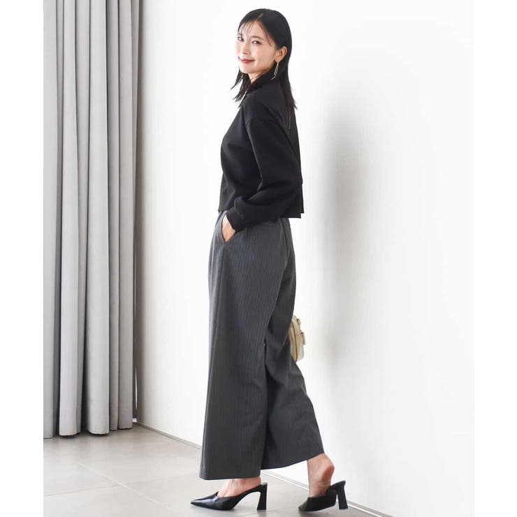 ストレートワイドパンツ(ストライプ・無地)/洗える | MK MICHEL KLEIN | 詳細画像59 