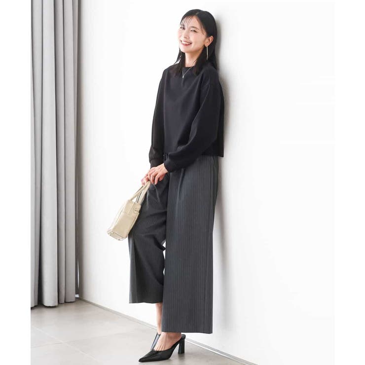 ストレートワイドパンツ(ストライプ・無地)/洗える | MK MICHEL KLEIN | 詳細画像60 