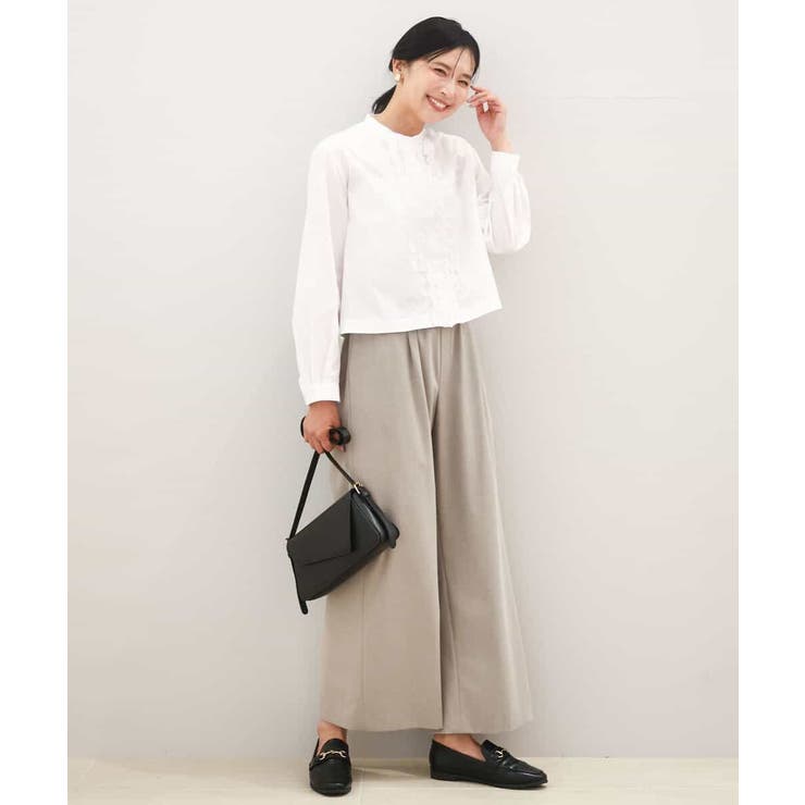 ストレートワイドパンツ(ストライプ・無地)/洗える | MK MICHEL KLEIN | 詳細画像61 