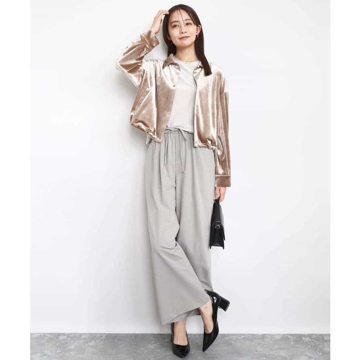 ストレートワイドパンツ(ストライプ・無地)/洗える | MK MICHEL KLEIN | 詳細画像8 