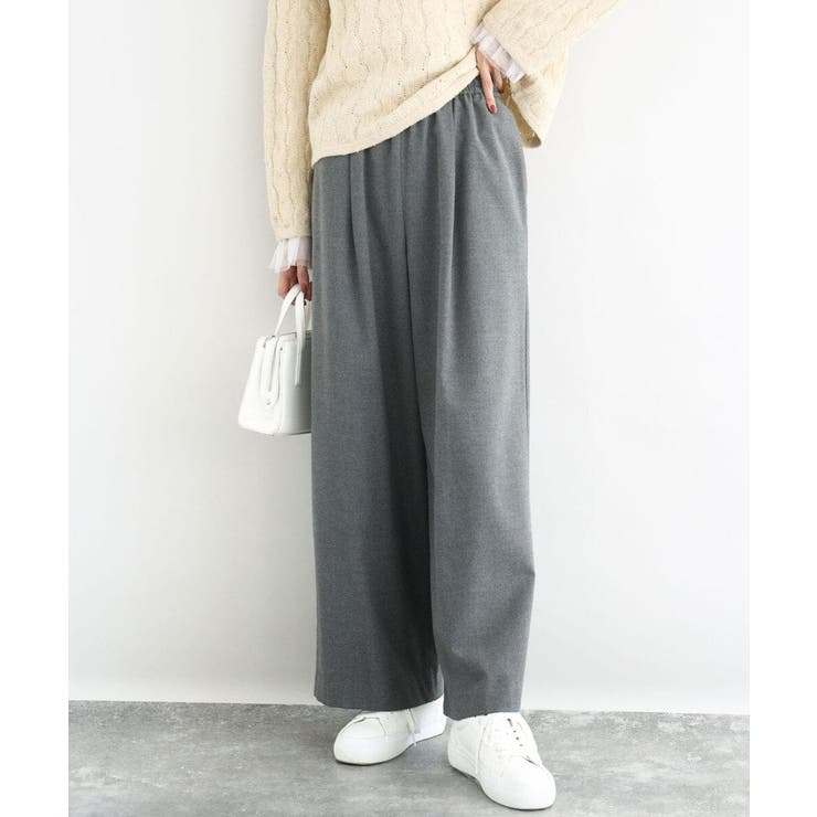 裏起毛ワイドストレートプルオンパンツ/洗える | MK MICHEL KLEIN | 詳細画像1 