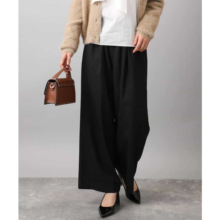 裏起毛ワイドストレートプルオンパンツ/洗える | MK MICHEL KLEIN | 詳細画像2 