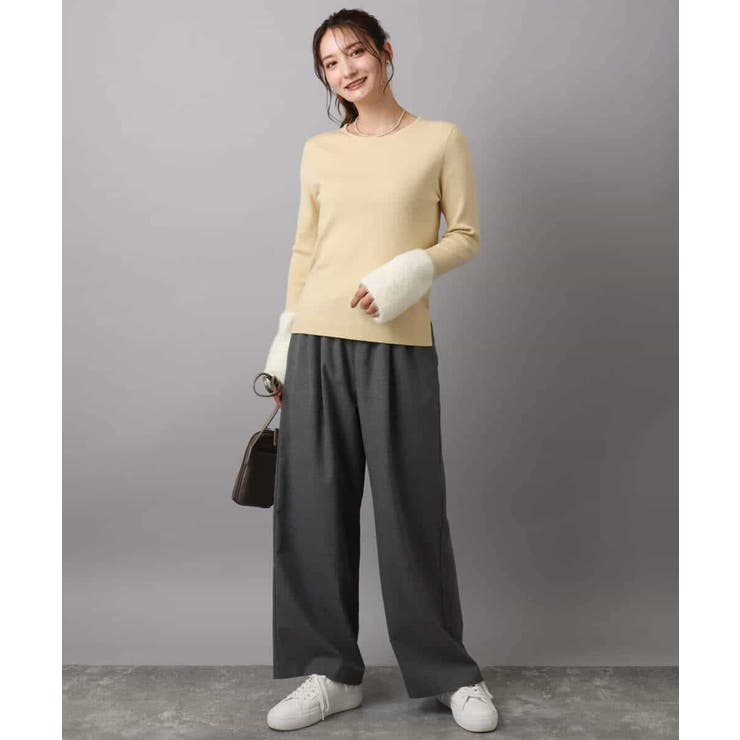 裏起毛ワイドストレートプルオンパンツ/洗える | MK MICHEL KLEIN | 詳細画像21 