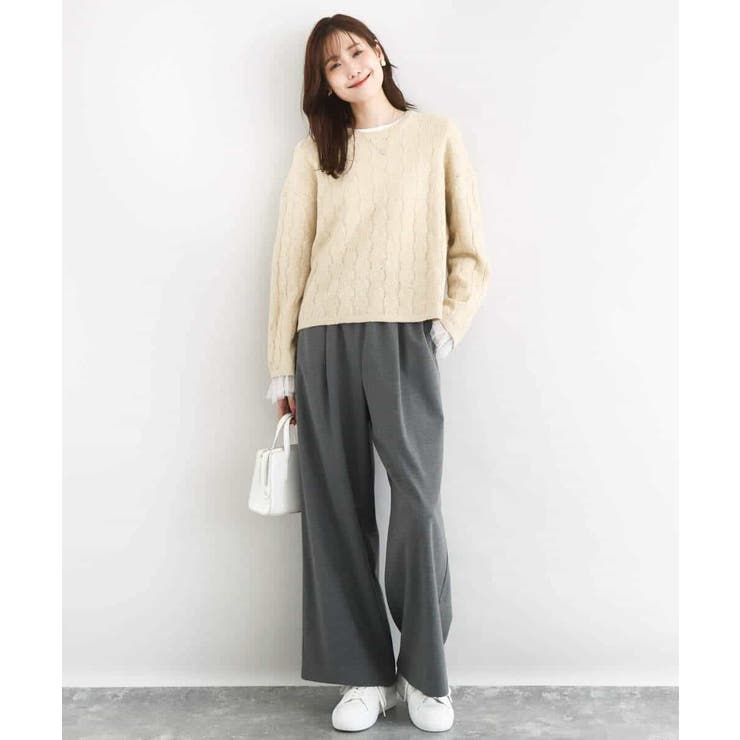 裏起毛ワイドストレートプルオンパンツ/洗える | MK MICHEL KLEIN | 詳細画像43 