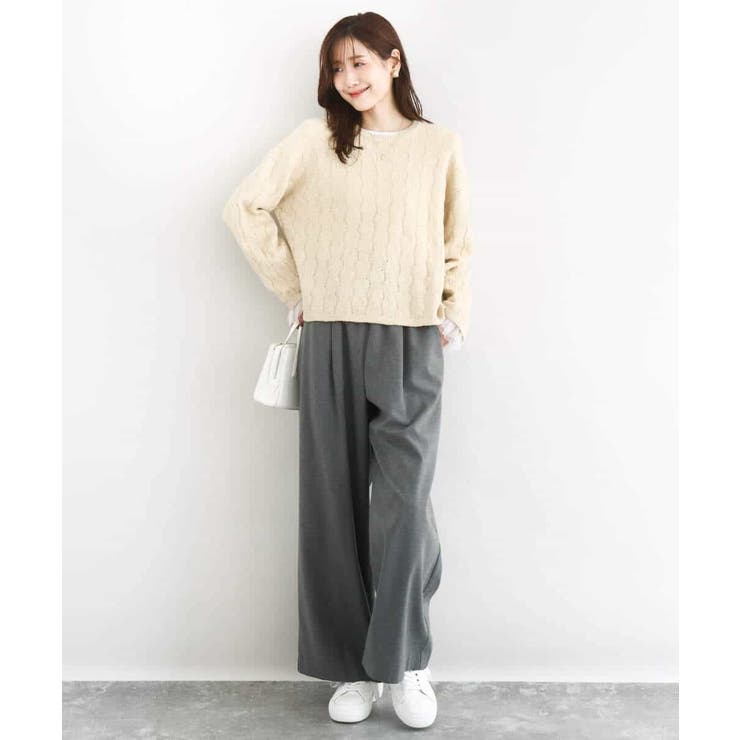 裏起毛ワイドストレートプルオンパンツ/洗える | MK MICHEL KLEIN | 詳細画像44 