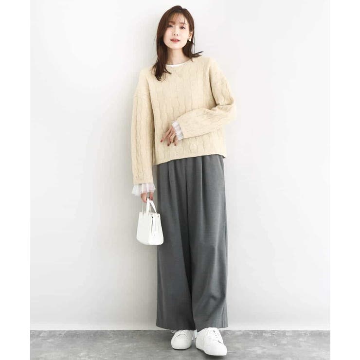 裏起毛ワイドストレートプルオンパンツ/洗える | MK MICHEL KLEIN | 詳細画像45 