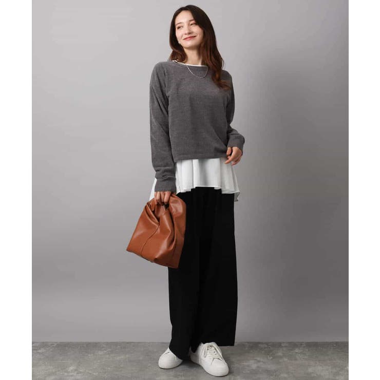 裏起毛ワイドストレートプルオンパンツ/洗える | MK MICHEL KLEIN | 詳細画像7 