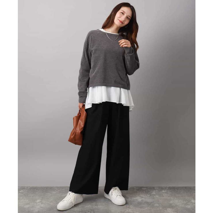 裏起毛ワイドストレートプルオンパンツ/洗える | MK MICHEL KLEIN | 詳細画像8 