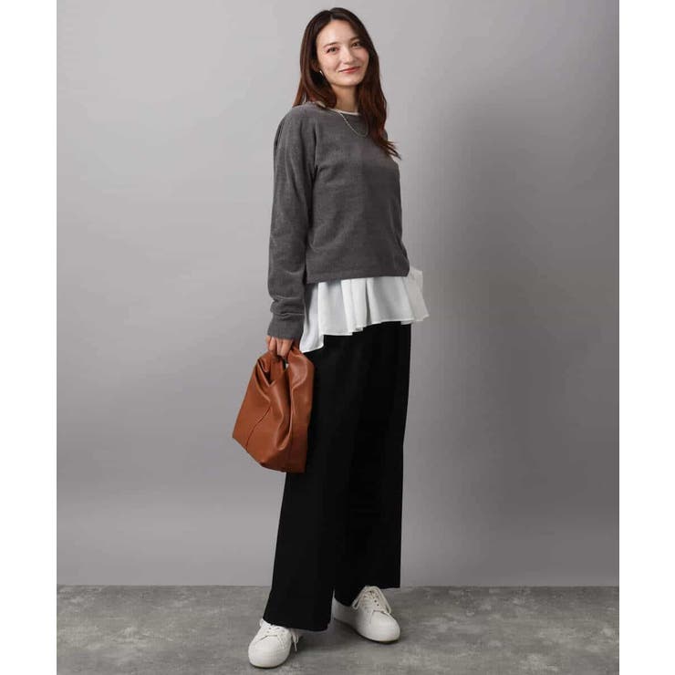 裏起毛ワイドストレートプルオンパンツ/洗える | MK MICHEL KLEIN | 詳細画像9 