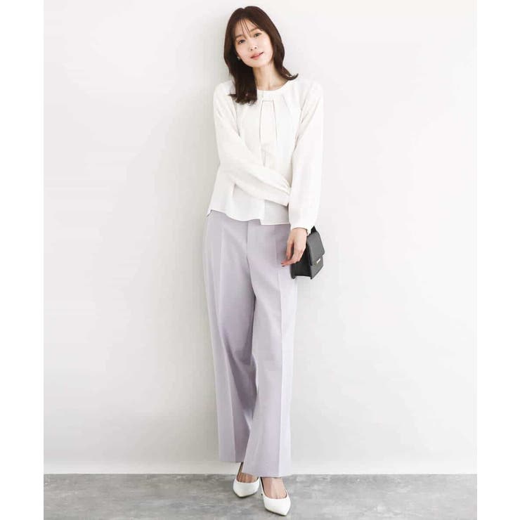 ダブルクロス セミワイドパンツ/セットアップ対応/洗える | MK MICHEL KLEIN | 詳細画像7 