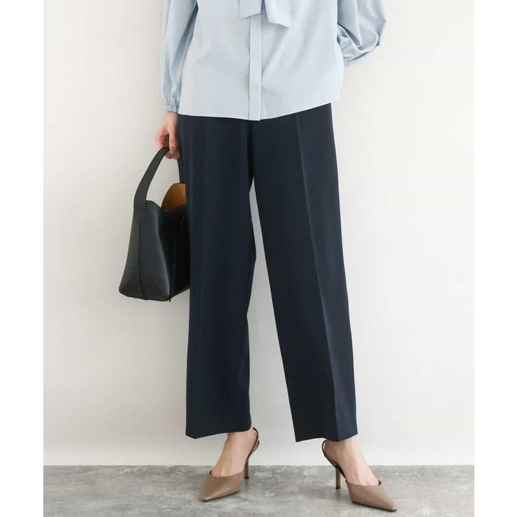 ネイビー | ダブルクロス セミワイドパンツ/セットアップ対応/洗える | MK MICHEL KLEIN