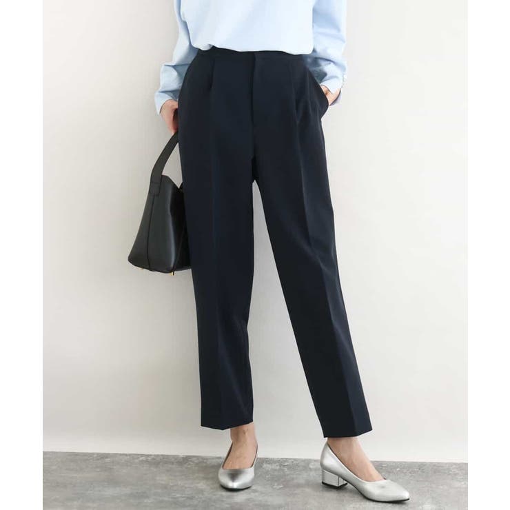 ネイビー | ダブルクロス テーパードパンツ/セットアップ対応/防シワ/ストレッチ/洗える | MK MICHEL KLEIN