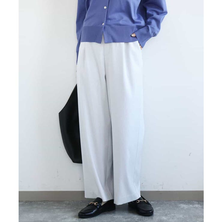 ライトグレー | TRストレッチワイドパンツ/洗える | MK MICHEL KLEIN