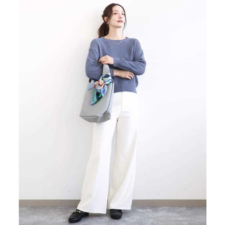 デニムライク ストレートワイドパンツ/洗える | MK MICHEL KLEIN | 詳細画像12 