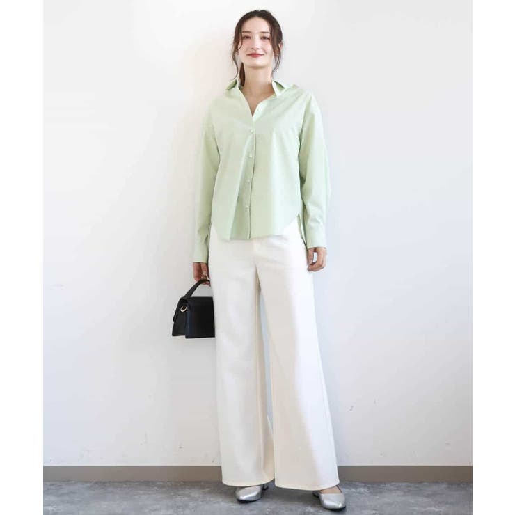 デニムライク ストレートワイドパンツ/洗える | MK MICHEL KLEIN | 詳細画像3 