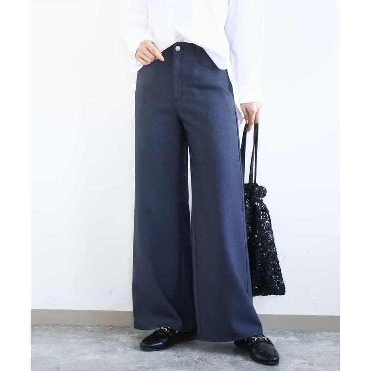 デニムライク ストレートワイドパンツ/洗える | MK MICHEL KLEIN | 詳細画像36 